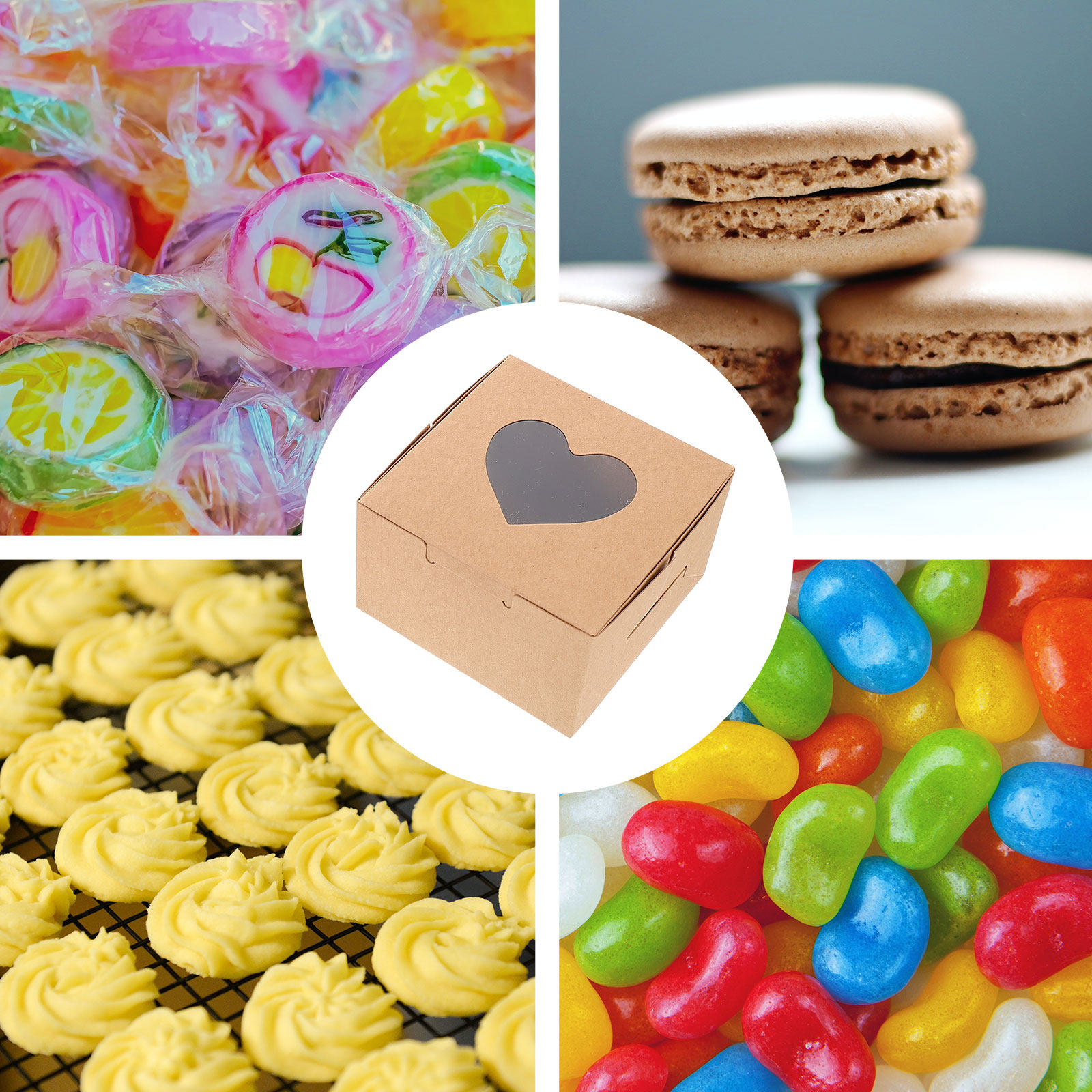 Kraft Paper Box - 40Pcs Kotak Kue Kuning Telur Desain
