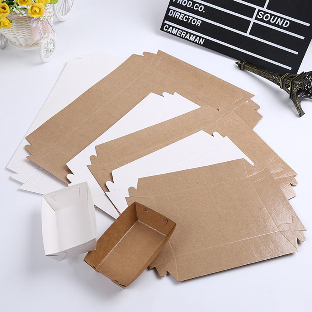 Kraft Paper Box - 30Pcs Kotak Kemasan Sekali Pakai Bentuk
