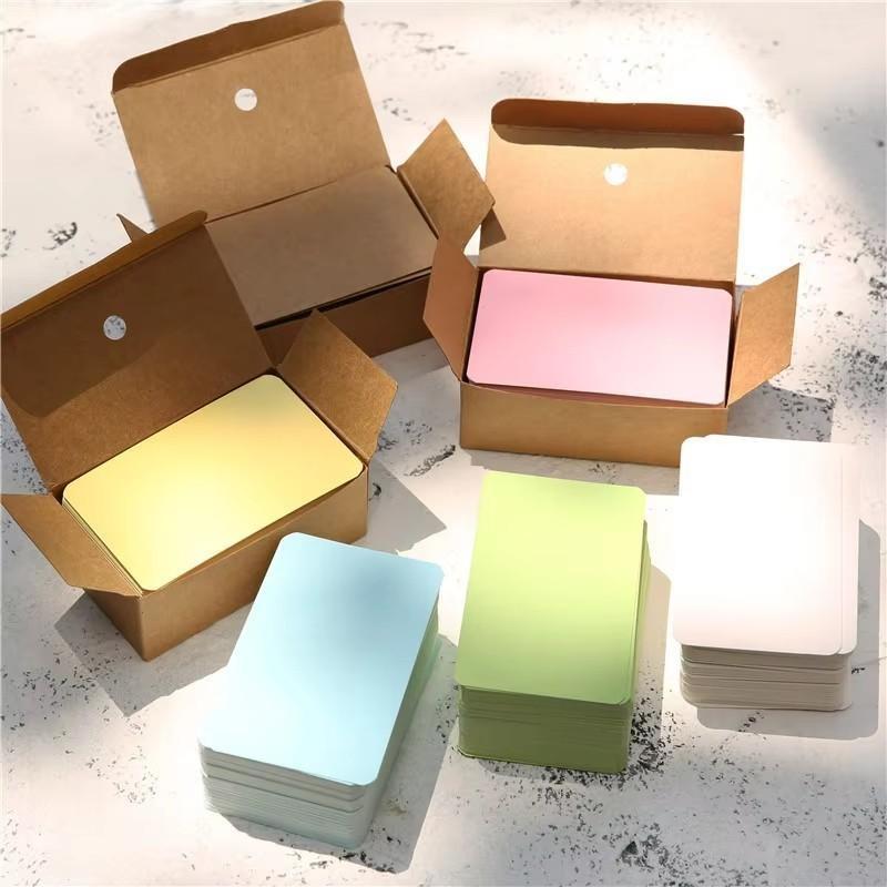 Kraft Paper Box - 100 buah/kotak, kartu kertas kraft, kartu