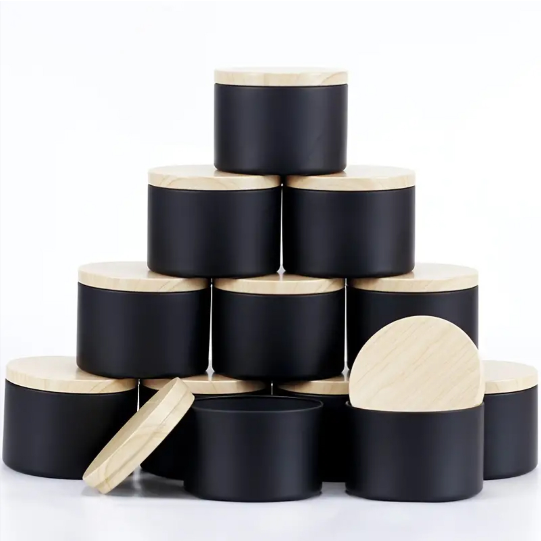 Black Tin Candle - 12 pak 4oz Set timah lilin