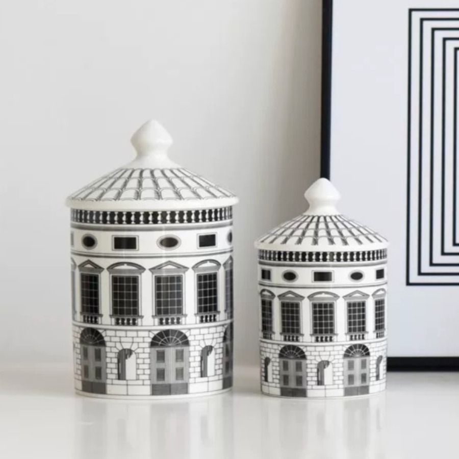 Black Tin Candle - Toples Keramik Seni Arsitektur Hitam dan