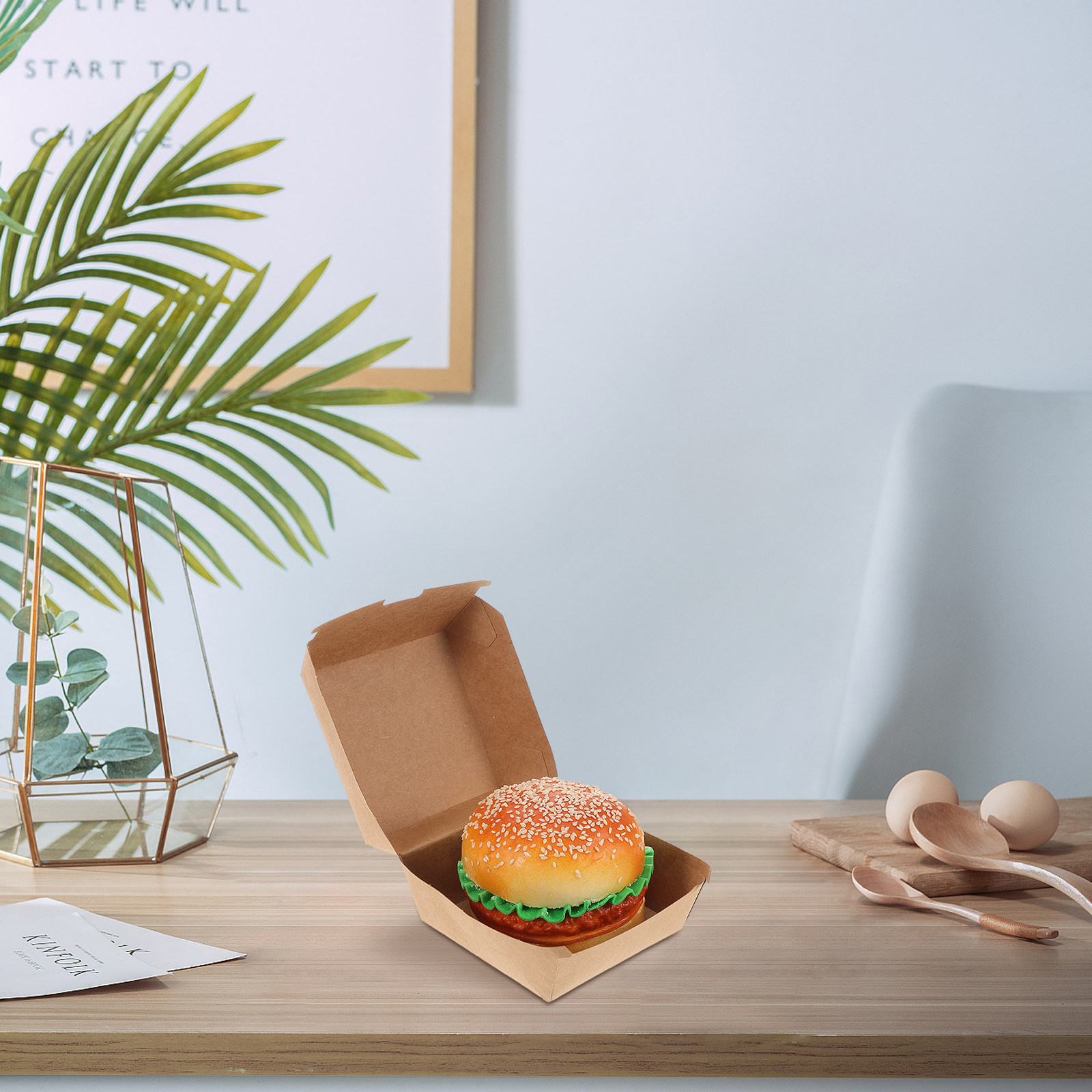 30 Buah Kotak Burger Kertas Kr - Kraft Paper Box ulasan dan harga