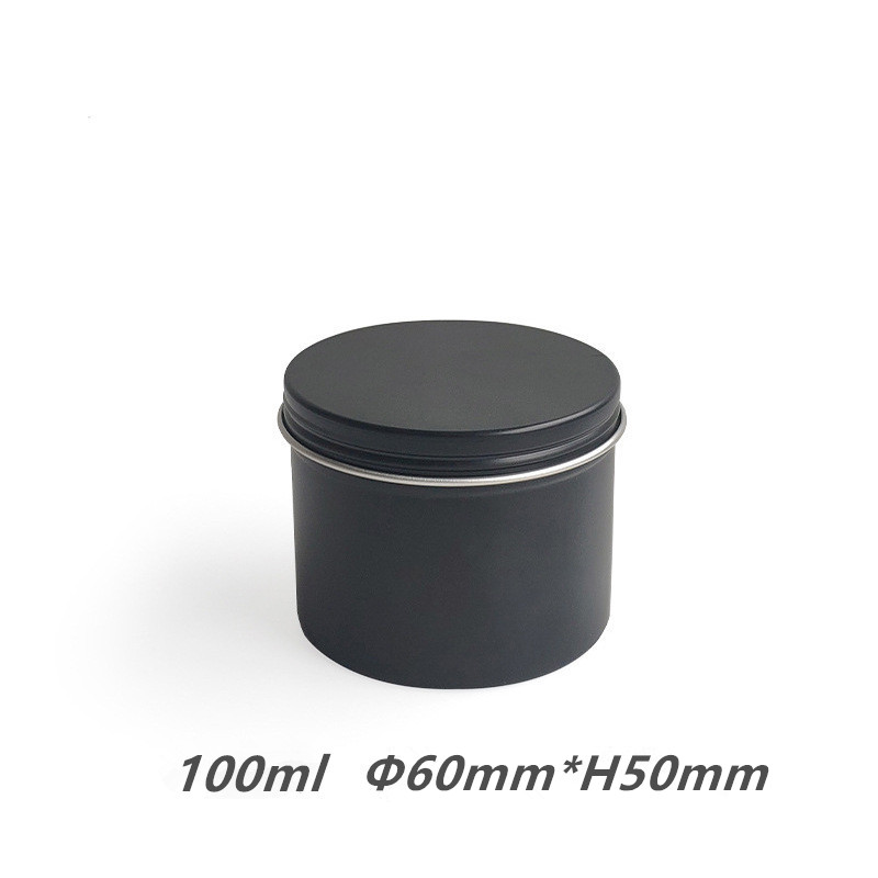 Kotak timah logam bulat 12/24  - Black Tin Candle ulasan dan harga
