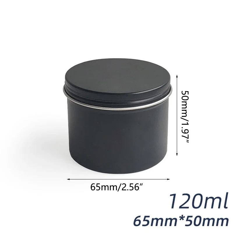 Kaleng kaleng aluminium bulat  - Black Tin Candle ulasan dan harga