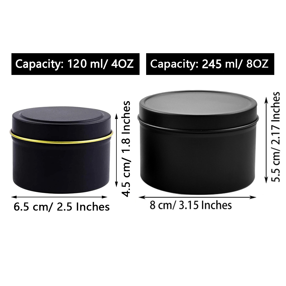 Kaleng Lilin 4oz/8oz dengan Tu - Black Tin Candle ulasan dan harga